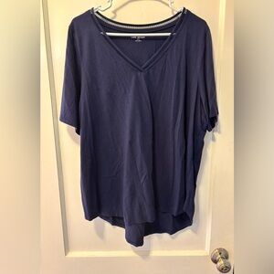 Lane Bryant Blue Relaxed Short Sleeve T-Shirt